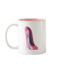Pink Stiletto Shoe Art Mug