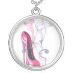 Pink Stiletto Shoe Art Necklace