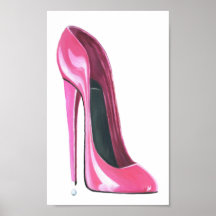 Pink Stiletto Shoe Art Poster