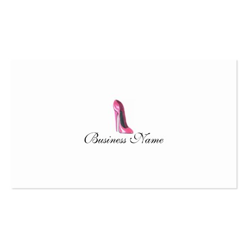 Pink Stiletto Shoe Business Card (back side)