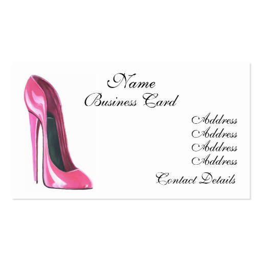 Pink Stiletto Shoe Business Card (front side)