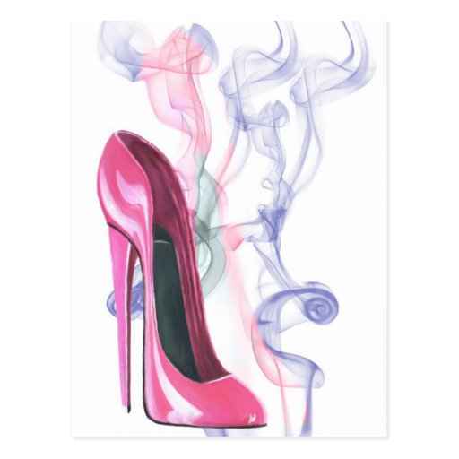 Pink Stiletto Shoe Postcard