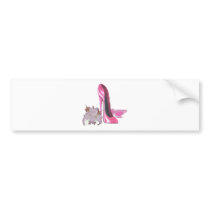 Pink Stiletto Shoes and Lilies Bumper Sticker