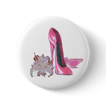 Pink Stiletto Shoes and Lilies