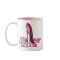 Pink Stiletto Shoes and Lilies Coffee Mug
