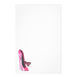Pink Stiletto Shoes Art Custom Stationery