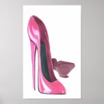 Pink Stiletto Shoes Art Poster