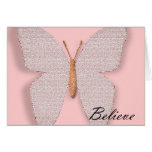 Pink Stone Believe Butterfly Greeting Card
