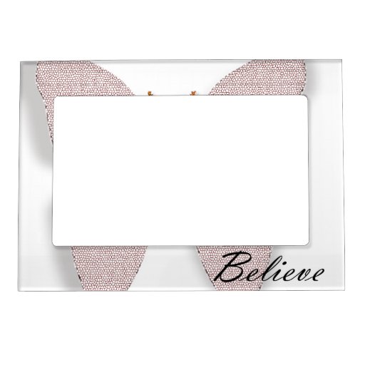 Pink Stone Believe Butterfly Magnetic Picture Frames