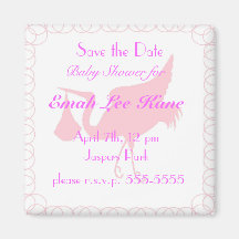 Pink Stork Refrigerator Magnet