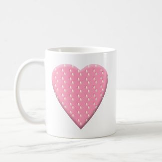 Pink Strawberry Heart. Custom mug