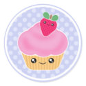 Pink Strawberry Kawaii Cupcake Stickers by megakawaii Pink Strawberry Kawaii Cupcake Stickers