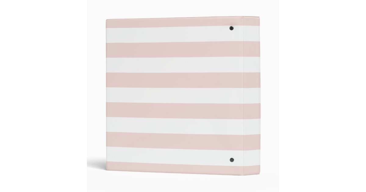 Pink Stripe & Blush Peony Personalized Binder Zazzle