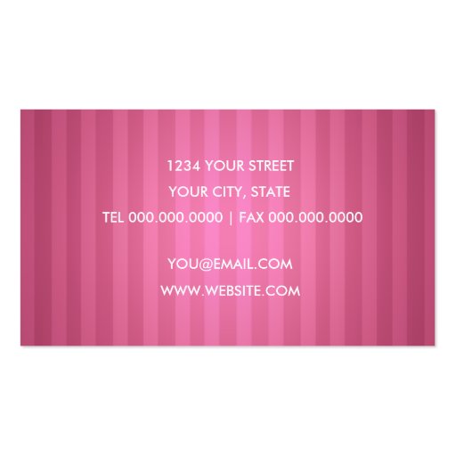 Pink Stripe Business Card (back side)