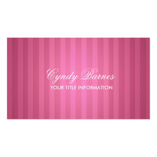 Pink Stripe Business Card (front side)