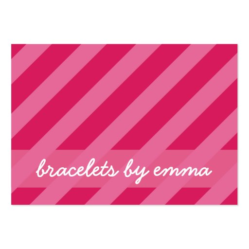 "Pink Stripe" Friendship Bracelet Card Business Card (front side)
