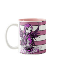 Pink Stripe "Lacey" Fairy Mug