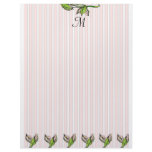 Pink Stripe Monogram Letterhead Design