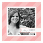 Pink Stripe Photo Graduation Announcement