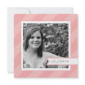 Pink Stripe Photo Graduation Announcement invitation
