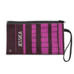 Pink Stripe Texture Bagettes Wristlet