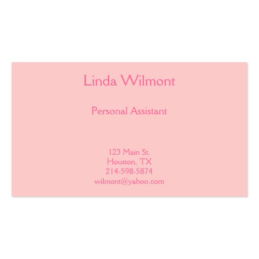 Pink Striped Business Card (back side)