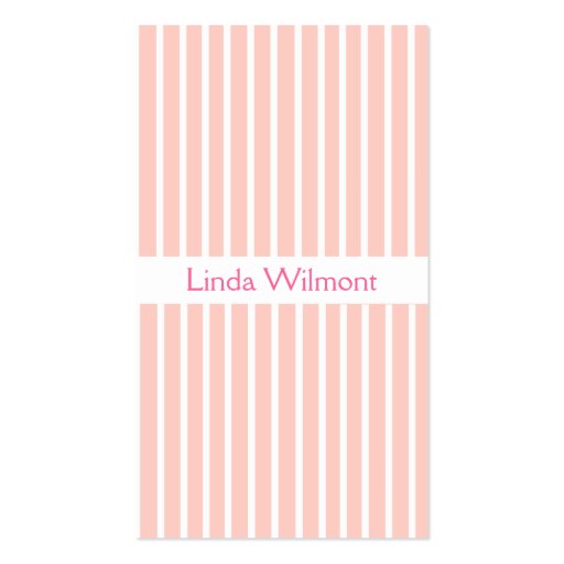 Pink Striped Business Card