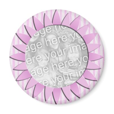 Pink Striped Flower Magnet by HeartsinFocus