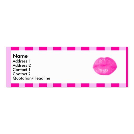 Pink striped lips | business card templates