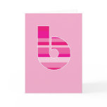 Pink Striped Monogram - Letter B Cards