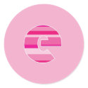 Pink Striped Monogram - Letter E stickers