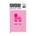 Pink Striped Monogram - Letter H postage by fantasian_angel Pink Striped Monogram - Letter H postage
