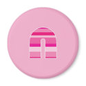 Pink Striped Monogram - Letter N magnets