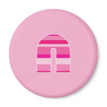Pink Striped Monogram - Letter N magnets
