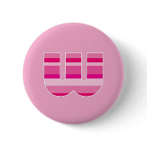 Pink Striped Monogram - Letter W buttons