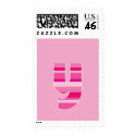 Pink Striped Monogram - Letter Y postage