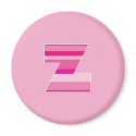 Pink Striped Monogram - Letter Z magnets