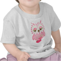 Pink Striped Owl Tshirts