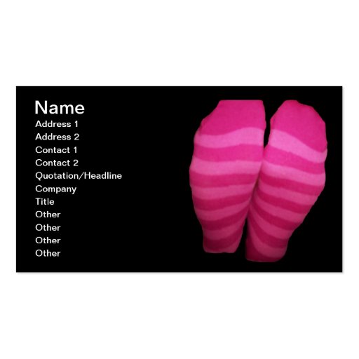 Pink Striped Socks Business Card (front side)