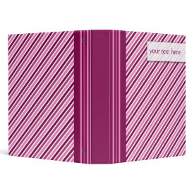 Pink Stripes 1 Inch Binder binder