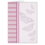 Pink Stripes and Butterflies Greeting Card