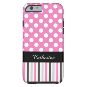 Pink Stripes and Polka Dot iPhone 6 case