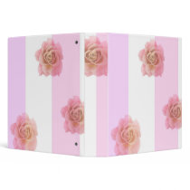 Pink Stripes and Roses binders