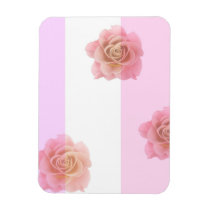 Pink Stripes and Roses premium magnets