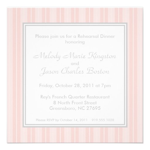 Pink Stripes and Simplicity Square Invitations