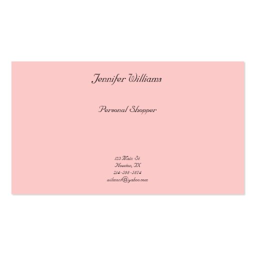 Pink Stripes Business Card (back side)