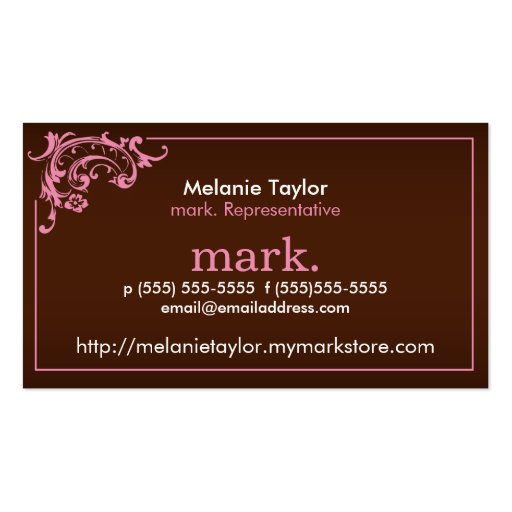 Pink Stripes Business Card (back side)