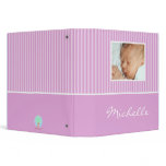 Pink Stripes New Baby Album Book Binder