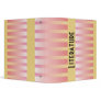 Pink Stripes on Yellow Vinyl Binder Pink Stripes on Yellow Vinyl Binder