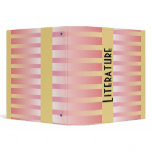 Pink Stripes on Yellow Vinyl Binder